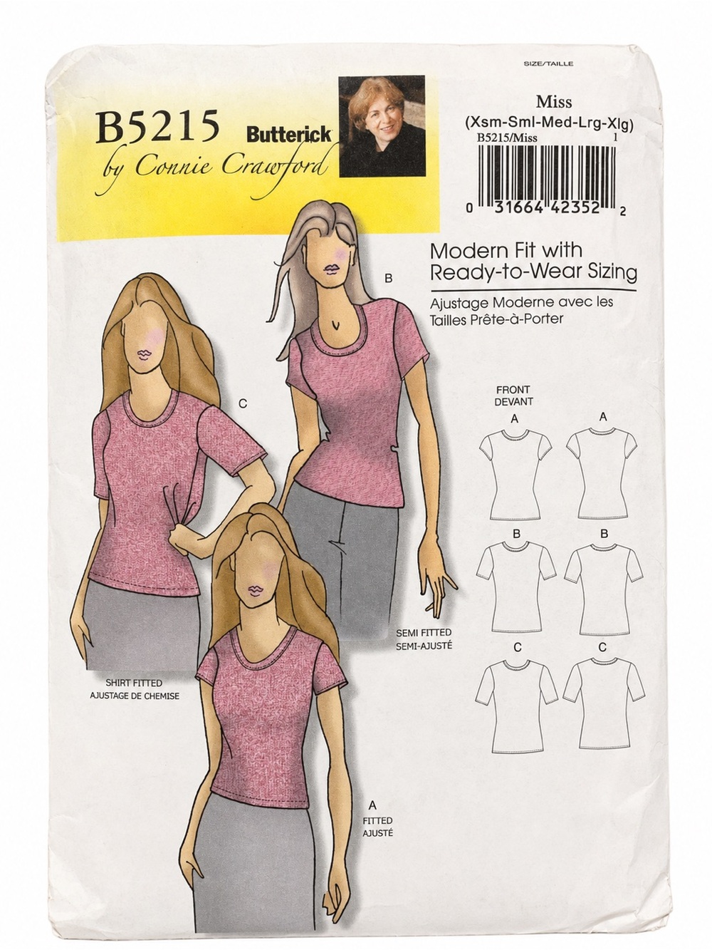 Butterick B5215 Connie Crawford Women’s Knit Top Pattern XS to XL Uncut